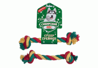 Игрушка для собак Сибирский пес. Грейфер цветная веревка 2 узла d-22*26см (У-20) /70702/ (239 576)