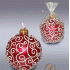 Свеча новогодняя Шар красный с узором (199 989)