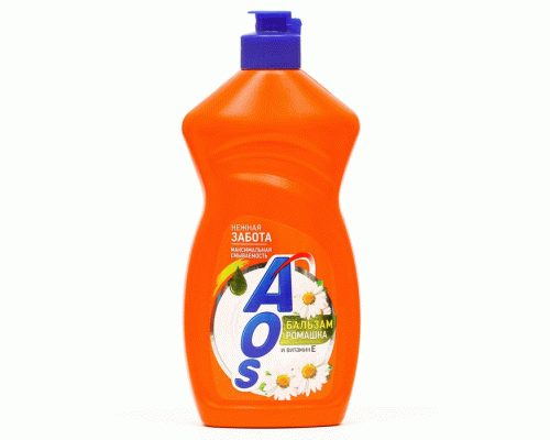 Средство для мытья посуды AOS  450мл Бальзам ромашка и витамин Е /86809/1114-3Ф/ (189 586)