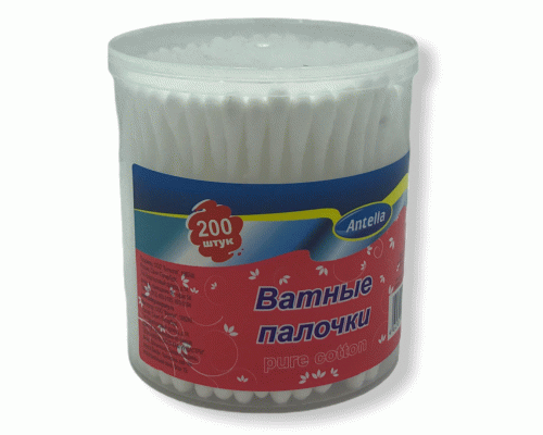Ватные палочки 200шт Антелла в стакане (142 094)