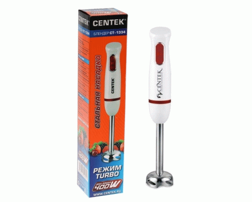 Блендер погружной  400Вт 2 режима работы белый/красный Centek (186 471)