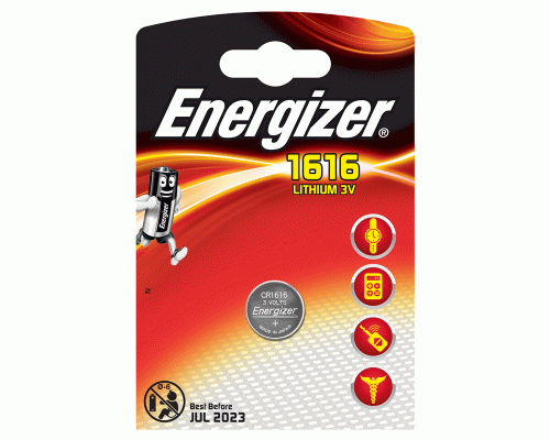 Батарейки литиевые 3V таблетка CR1616 Energizer на блистере /1//ЭНР140-1616-843902/ (200 901)