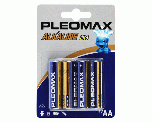 Батарейки алкалиновые АА LR6 Samsung Pleomax на блистере /4/40/400/ (28 914)