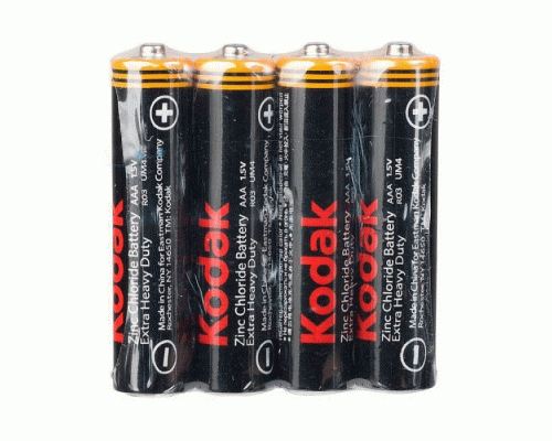 Батарейки солевые ААА R03 Kodak /4/40/200/4800/ (6 574)