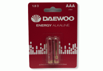 Батарейки алкалиновые ААА LR03 Daewoo Energy на блистере /2/20/480/ (75 128)