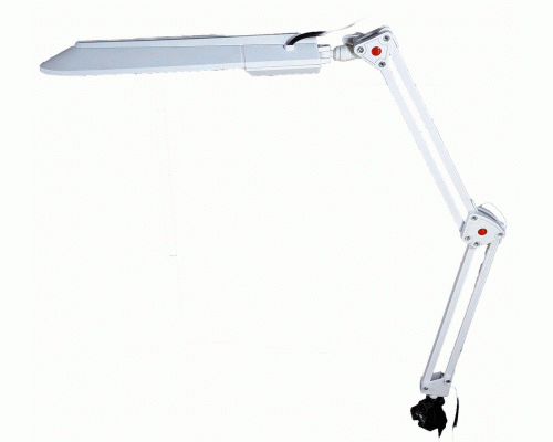 Лампа настольная  8Вт G23 светодиодная, на струбцине, белая Уютель (256 106)