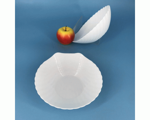 Салатник d-15см стеклокерамика Ракушка белый (У-6/72) (225 740)