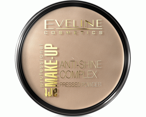Пудра компактная Eveline Anti-Shine complex Матирующая минеральная с шелком т. 35 /190228.35/ (15 560)