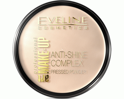 Пудра компактная Eveline Anti-Shine complex Матирующая минеральная с шелком т. 32 натуральный/904482 (4 593)