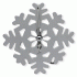 Подвеска на елку Снежинка 10см дерево белое (257 303)