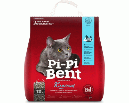 Наполнитель комкующийся Pi-Pi-Bent Классик 12л/5кг пакет (236 831)