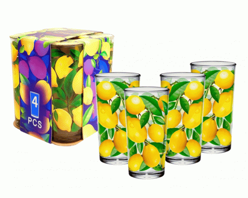 Набор стаканов 4шт 280мл Лимоны (У-6) /148/4-Д/ (239 852)