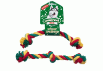 Игрушка для собак Сибирский пес. Грейфер цветная веревка 3 узла d-22*34см /70726/ (240 912)