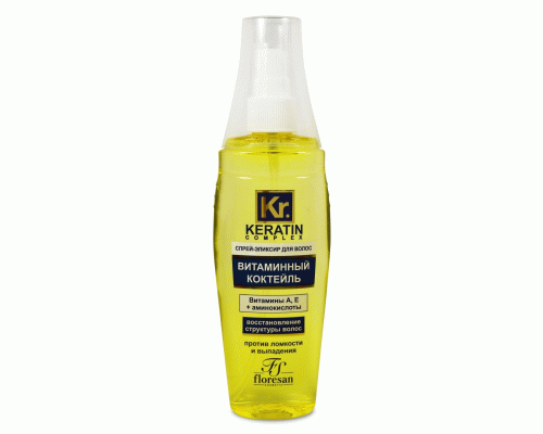 Спрей-эликсир для волос Floresan Keratin 135мл витаминный коктейль (У-15) (244 326)