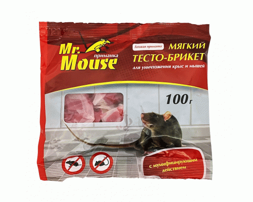 Тесто-брикет от грызунов Mr. Mouse 100г (У-50) (63 106)
