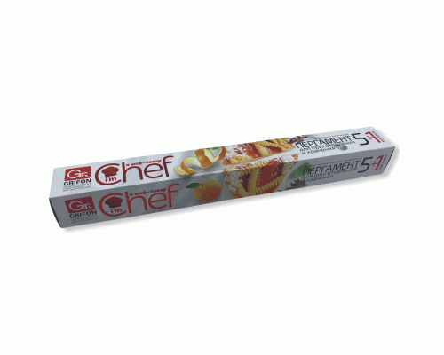 Пергамент для выпечки  5+1м*38см силиконизированный Grifon Chef (У-30) (252 193)