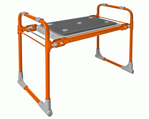 Скамейка садовая с мягким сиденьем оранжевая /СКМ2/О/ (252 209)