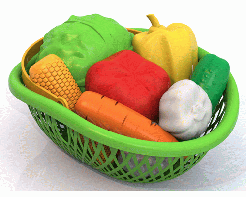 Набор Овощи 10 предметов в лукошке (У-9) (185 306)