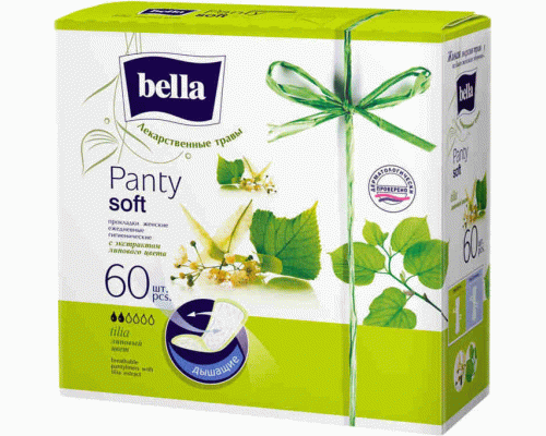 Прокладки ежедневные Bella Panty  60шт Soft tilia с экстрактом липового цвета /18876/60-002/ (180 851)