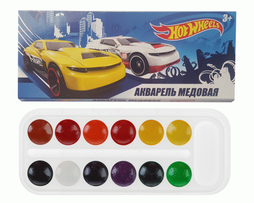 Акварель медовая 12цв. б/кисточки Centrum Hot Wheels (194 226)