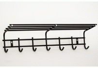 Вешалка для одежды 7 крючков с полкой черный (У-5) (192 033)