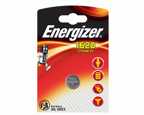 Батарейки литиевые 3V таблетка CR1620 Energizer на блистере /1//ЭНР140-1620-844001/ (200 902)