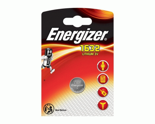 Батарейки литиевые 3V таблетка CR1632 Energizer на блистере /1//ЭНР140-1632-844101/ (200 904)