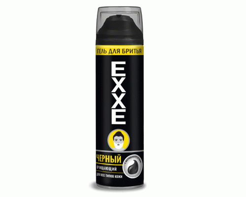 Гель для бритья EXXE Черный для всех типов кожи 200мл с активным углем (У-24) (203 835)