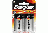 Батарейки алкалиновые D LR20 Energizer MAX E95 на блистере /2//ЭНР110-E301003900/ (202 334)