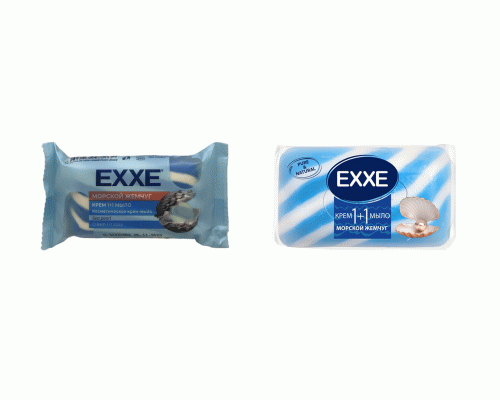 Крем-мыло Exxe 1+1 Морской жемчуг 1шт*80-90г синее (У-36) (207 883)
