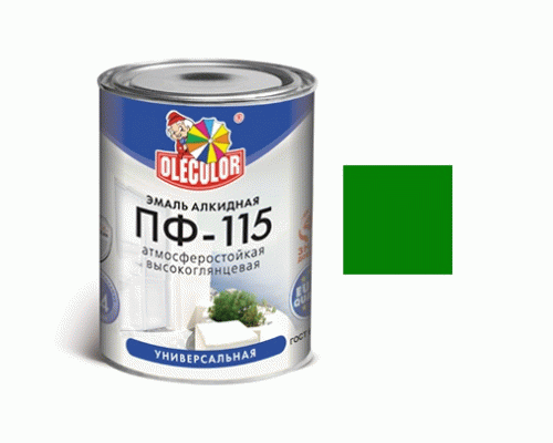 Эмаль ПФ-115 алкидная Olecolor 0,8кг зеленая (209 052)