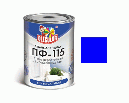 Эмаль ПФ-115 алкидная Olecolor 0,8кг синяя (209 054)