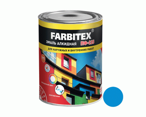 Эмаль ПФ-115 алкидная Farbitex 1,8кг голубая (209 653)