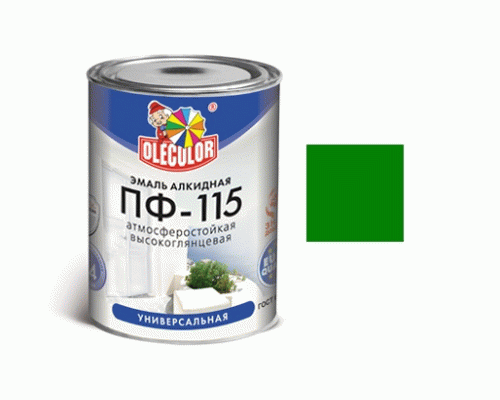 Эмаль ПФ-115 алкидная Olecolor 1,8кг зеленая (209 675)