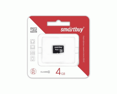 Карта памяти MicroSD   4GB SmartBuy Class 4 без адаптера (209 857)