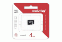 Карта памяти MicroSD   4GB SmartBuy Class 4 без адаптера (209 857)