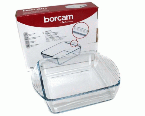 Форма для запекания 1,04л 21*16,5см прямоугольная, из термостойкого стекла Borcam (У-6) (219 402)