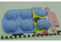 Форма силиконовая для выпечки Яблоко 6в1 17*26см голубая (У-6) /YH509/ (222 211)