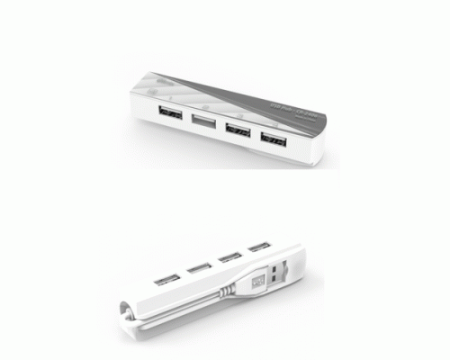 USB хаб Ritmix USB2.0, 4 порта белый  /CR-2406/ (222 479)
