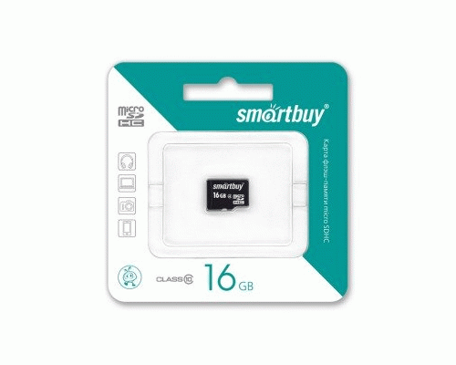 Карта памяти MicroSD  16GB SmartBuy Class 10 без адаптера (222 568)