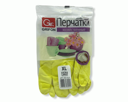 Перчатки латексные Grifon с хлопковым напылением р-р XL (У-12) /303-014/1/ (29 970)