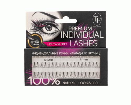 Пучки для наращивания ресниц TF Fashion Lashes разной длины черные (11мм Short) (У-12) (114 439)