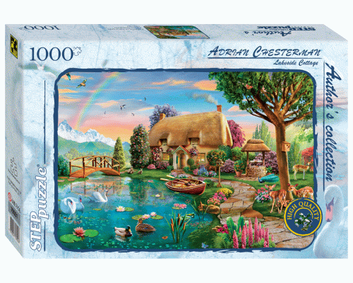 Пазлы 1000 элементов StepPuzzle Коттедж на берегу озера (258 292)