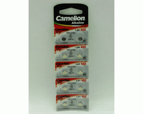 Батарейки алкалиновые 1,5V таблетка AG 0 LR521 Camelion отрывной /10/100/ (101 952)