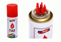 Газ для зажигалок 140мл с насадками металлический баллон, белый Runis /422-007/ (105 469)