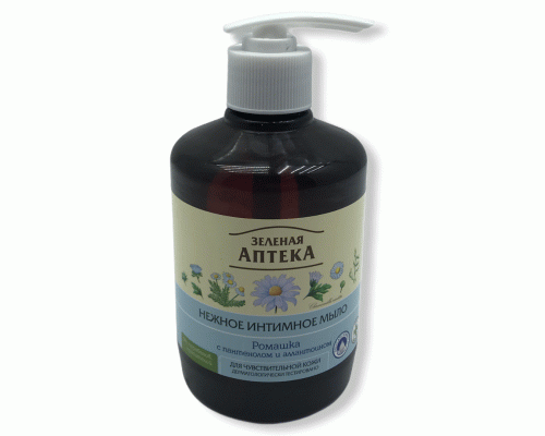 Жидкое мыло для интимной гигиены Зеленая аптека 370мл ромашка с дозатором Эльфа /4298/ (117 919)