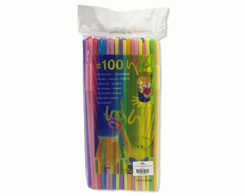 Трубочки для напитков 100шт прямые (254 958)