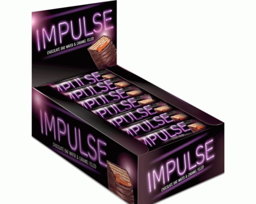 Конфета Импульс вафельная с мягкой карамелью в шоколадной глазури 16г (У-24) (248 319)