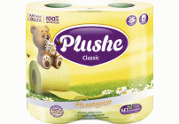 Туалетная бумага Plushe Classic двухслойная  4шт 18м ромашка (261 415)