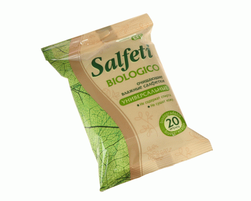 Салфетки влажные Salfeti  20шт Eco Biologico очищающие (253 883)